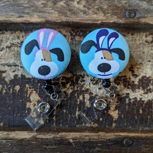 Easter Cute Dog badge reels for work and school IDs