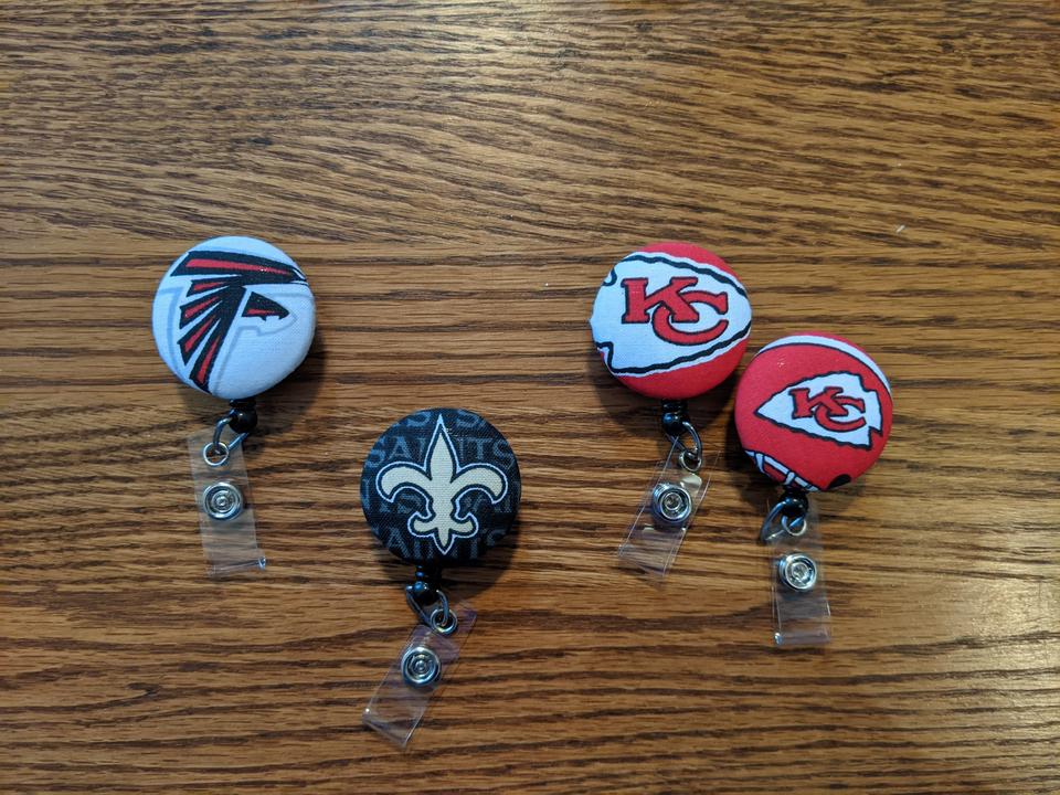 NFL Football Badge Reels for Work or School IDs