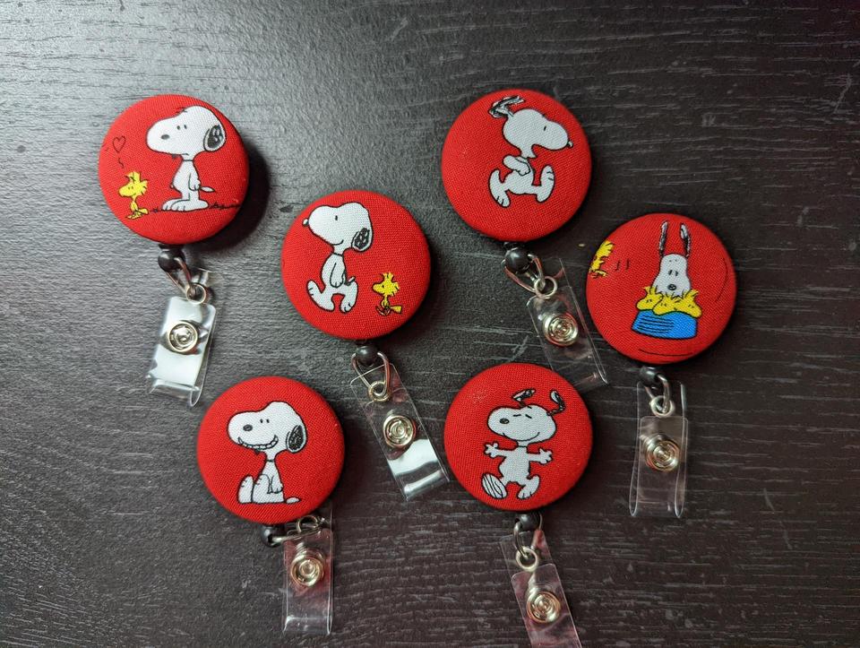 Snoopy Badge Reels for Work or School IDs.