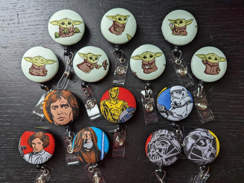 Star Wars Character Badge Reels for Work or School IDs.