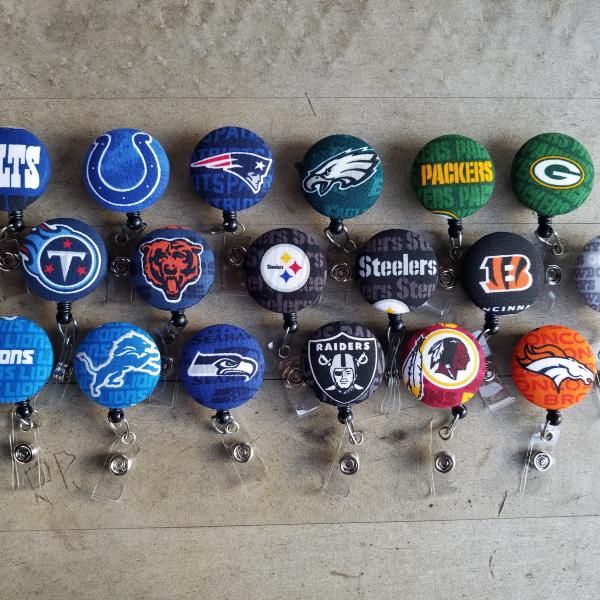 NFL Football Badge Reels for Work or School IDs
