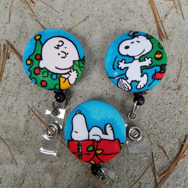 Peanuts and Snoopy Christmas Badge Reels