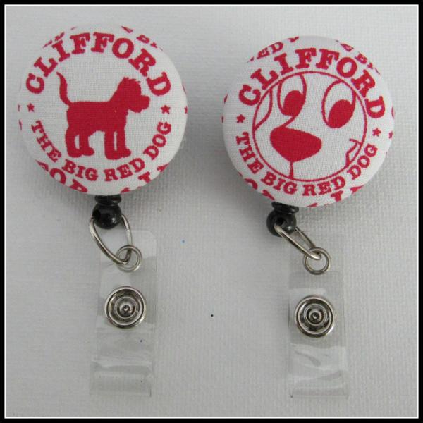 Clifford the Big Red Dog badge reel for work or school.  The kids will love it!