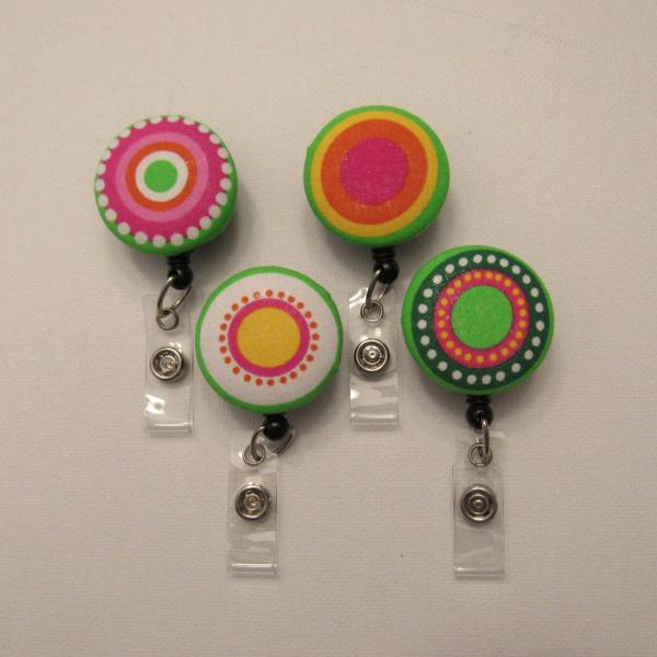 Bright colored badge reels