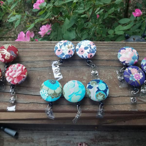 Tropical floral Badge reels for work or school IDs