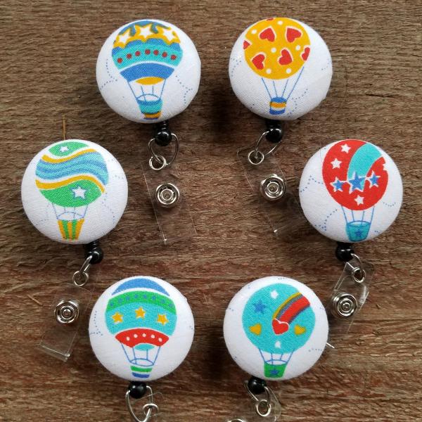 Air balloon badge reels for work or school IDs