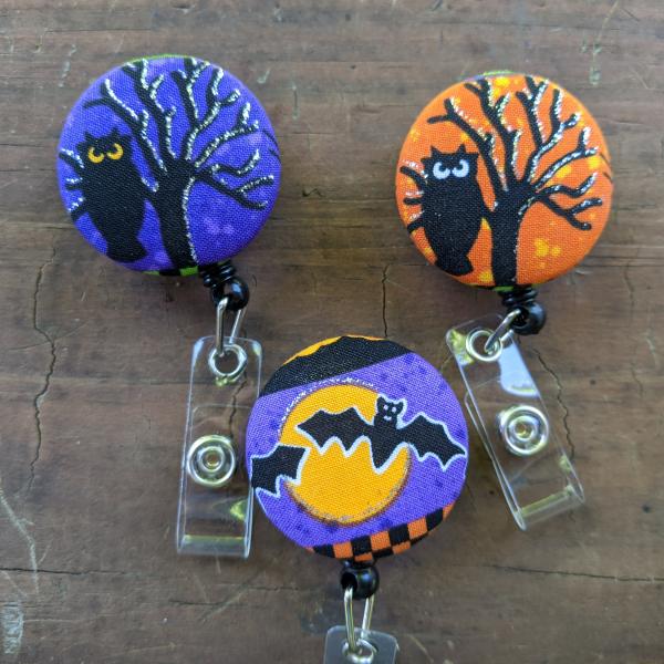 Halloween badge reels with limited quantities for work or school