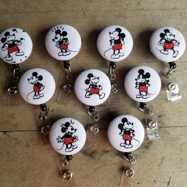 Mickey Mouse Badge reels for work or school IDs.