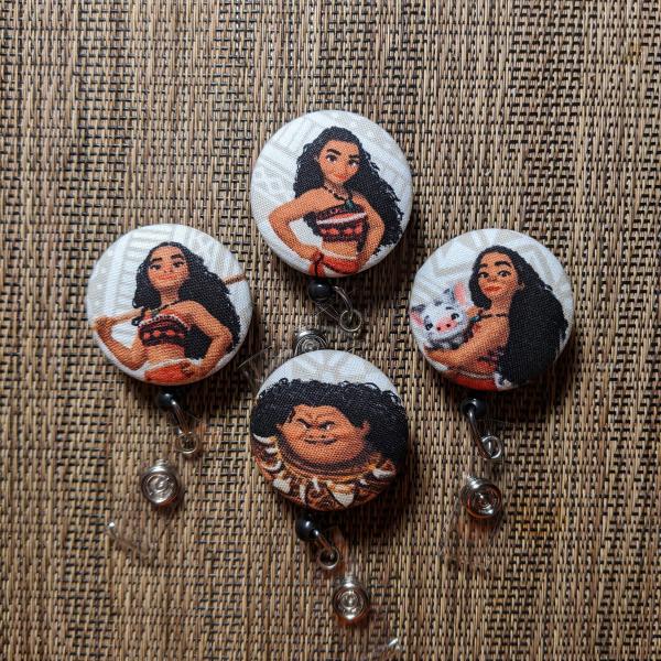 Moana badge reels for work or school IDs