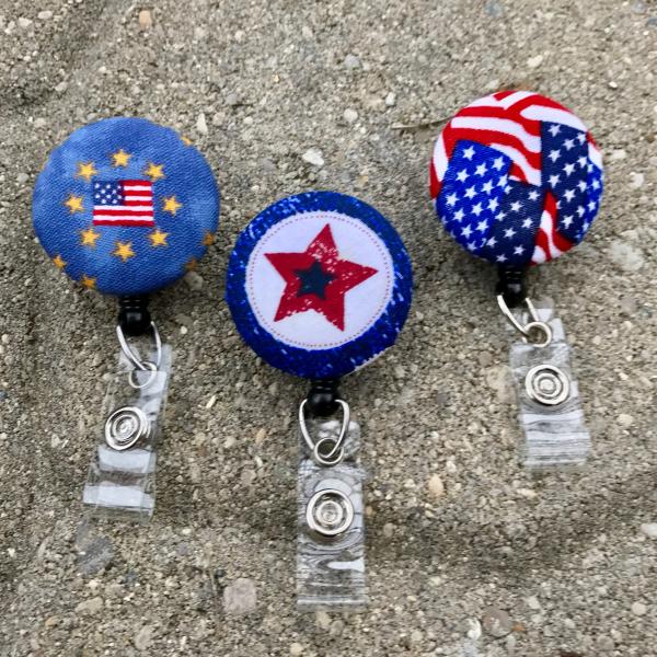 USA and patriotic retractable badge reels