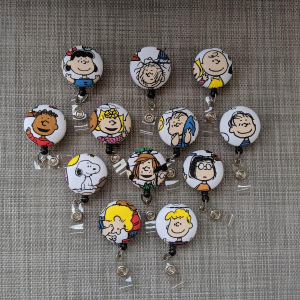 Peanuts Characters Badge Reels for work or school IDs