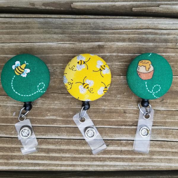 Bee and Honey Badge Reels for work or school IDs