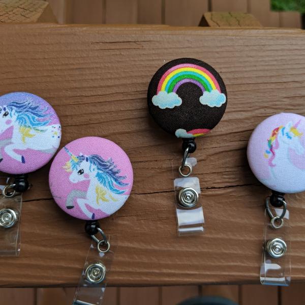 Unicorn or Rainbow badge reel for fun at Work or School