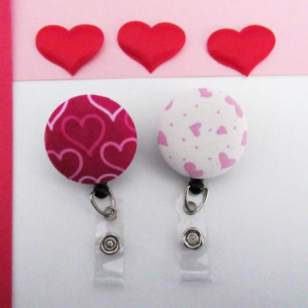 Heart badge reel for IDs, keys or craft scissors.