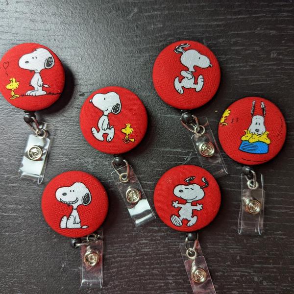 Snoopy Badge Reels for Work or School IDs.
