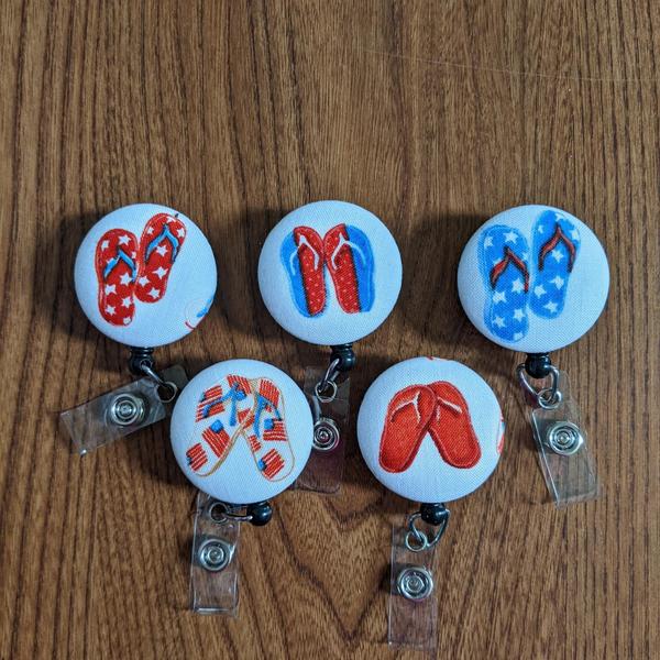Patriotic FlipFlop badge reels