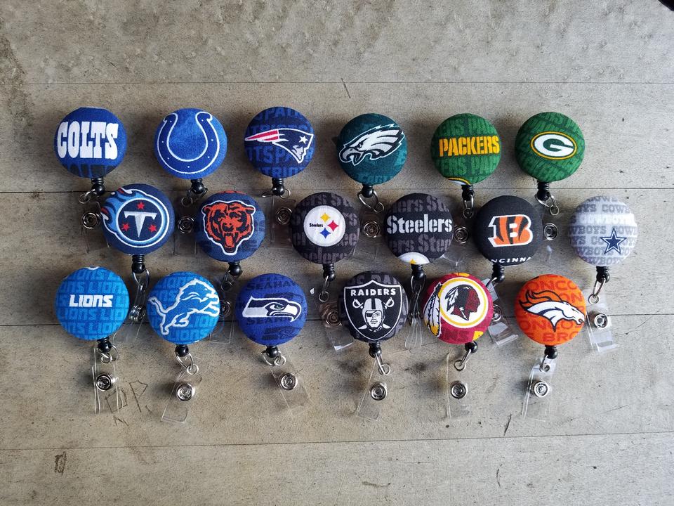NFL Football Badge Reels for Work or School IDs