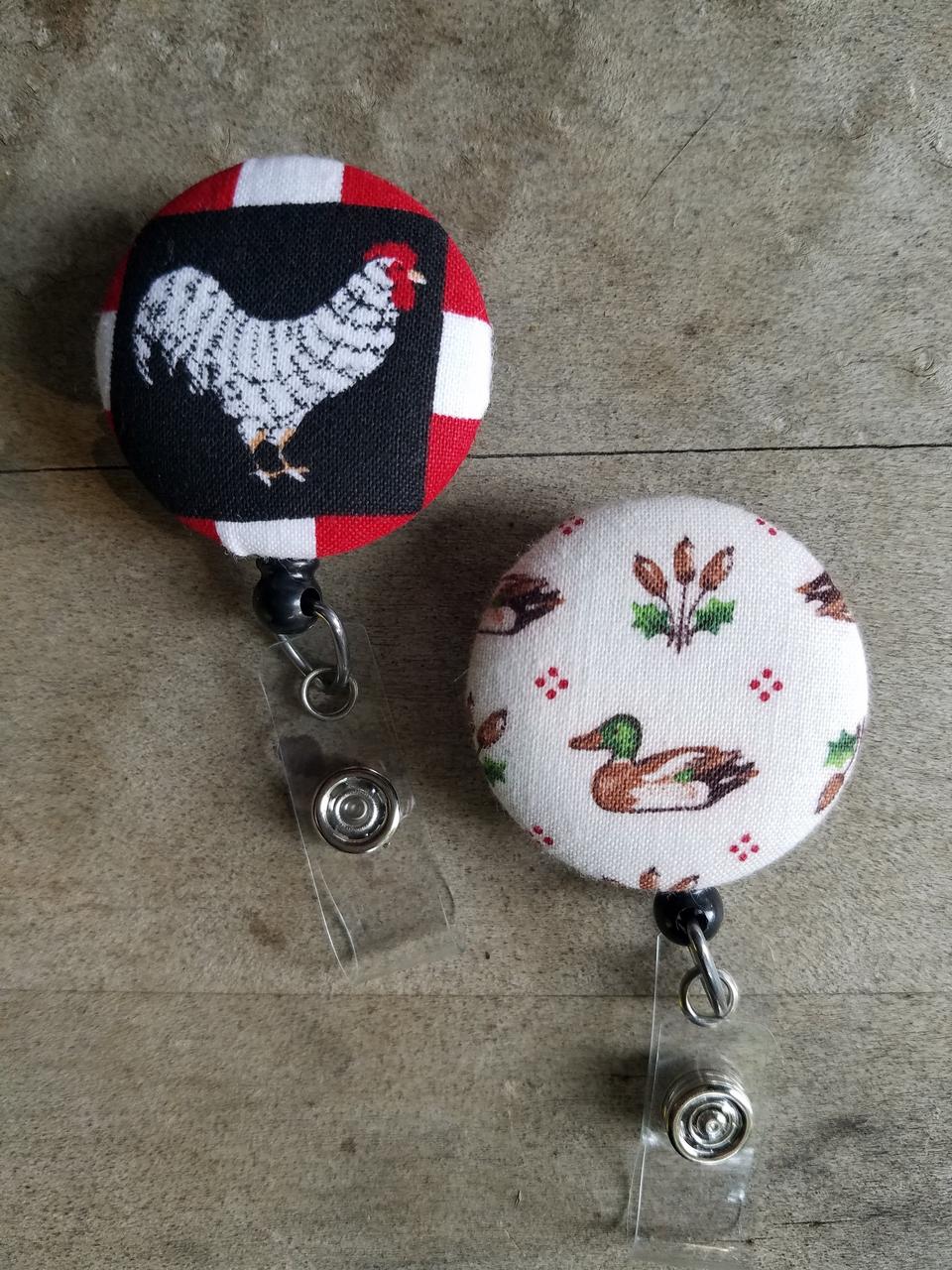 Chicken or Duck Badge Reels for Work or School