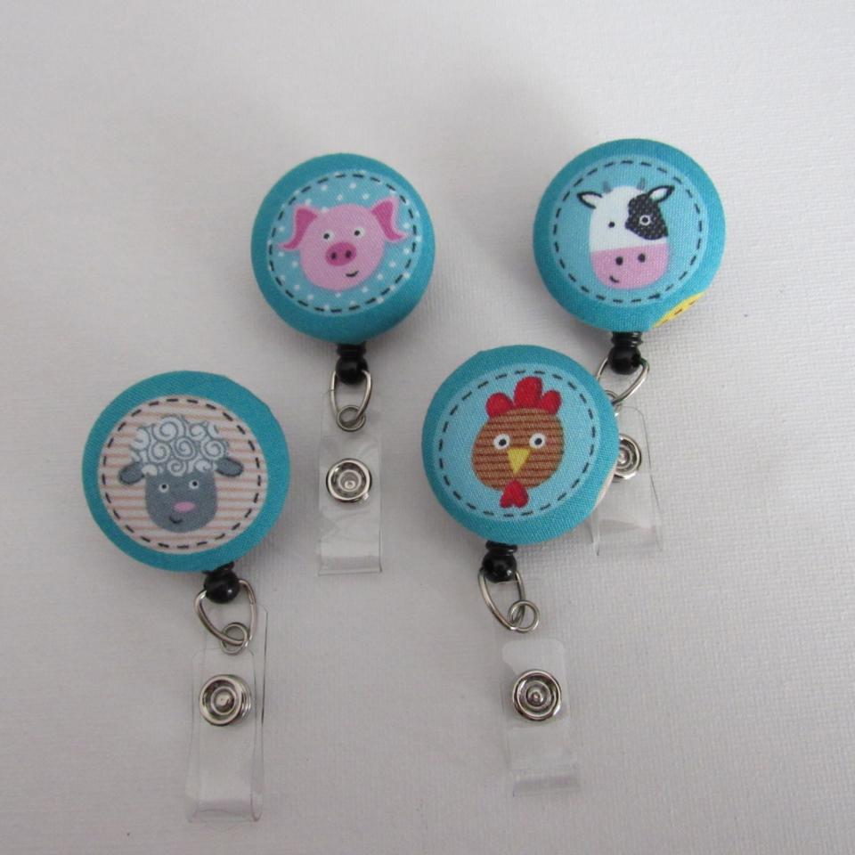 Farm animal badge reels