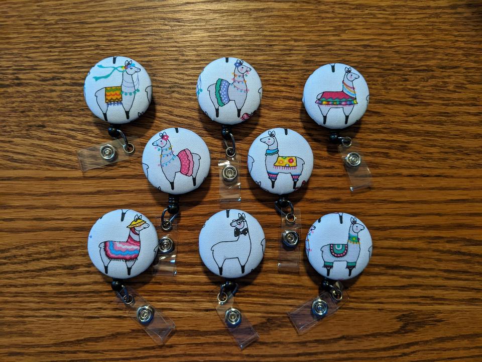 Llama Badge Reels for work or school IDs