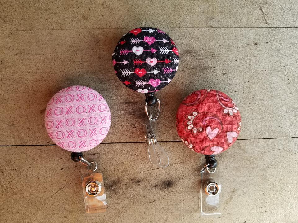 Valentines badge reels for school or work