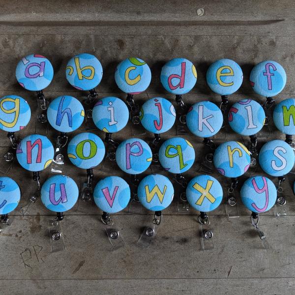 Alphabet Badge Reel for work or school IDs