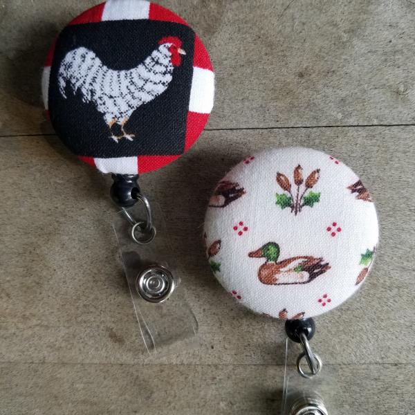 Chicken or Duck Badge Reels for Work or School
