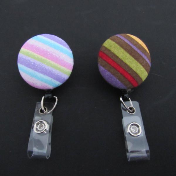 Striped badge reel