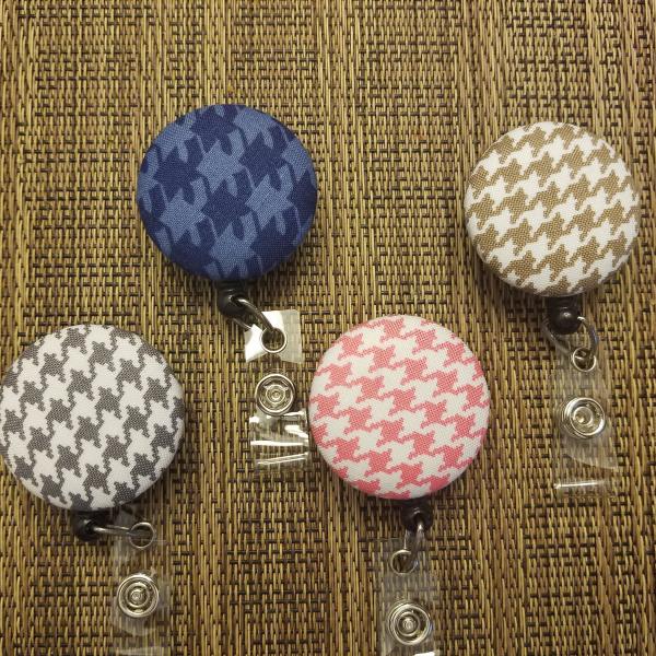 Houndstooth Badge Reel for work or school IDs