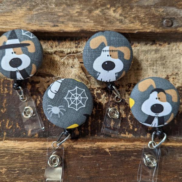 Halloween Cute Dog badge reels for work or school IDs