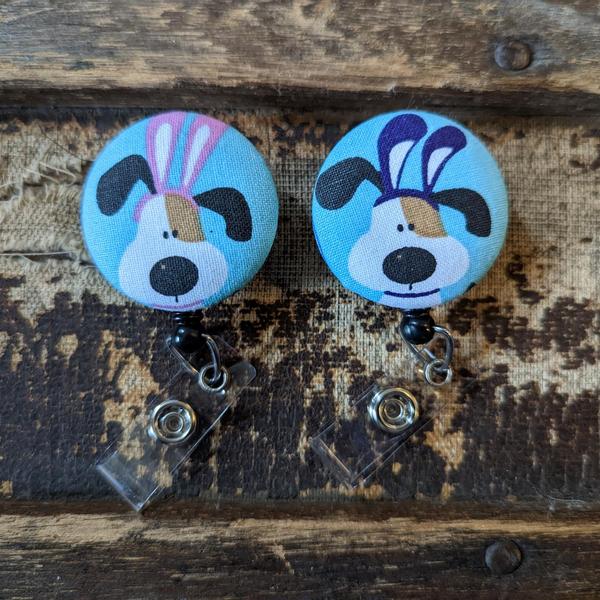 Easter Cute Dog badge reels for work and school IDs