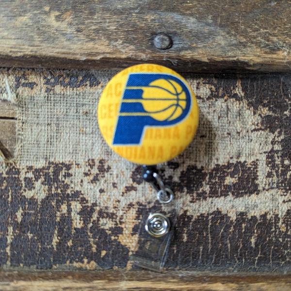 Indiana Pacer badge reel work or school.